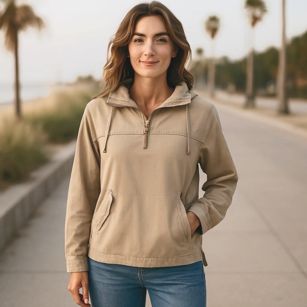Burton Cleo Hooded Pullover Tan Utility Jacket Size Small - Picture 1 of 14